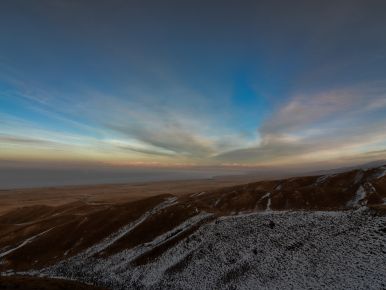 Winter Sunset Over Qinghai Lake